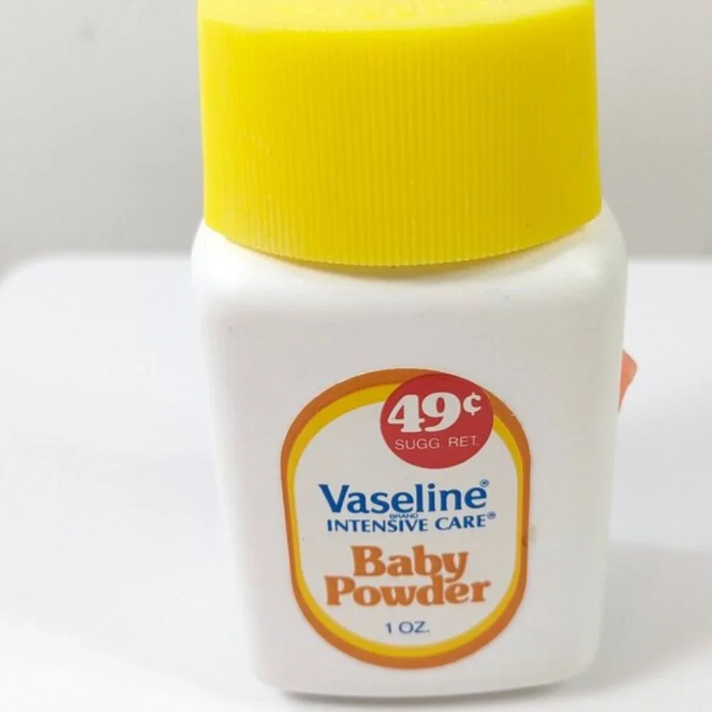 Vintage Vaseline Intensive Care Baby Powder 1oz Talc mini diaper bag travel size